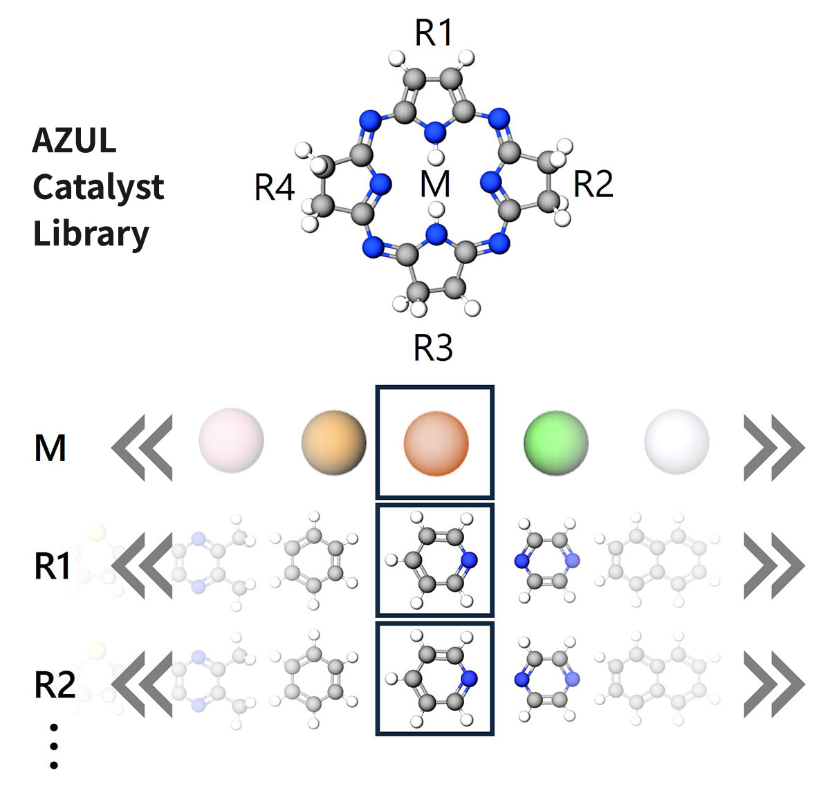 AZUL Catalyst library of more than 200 molecules