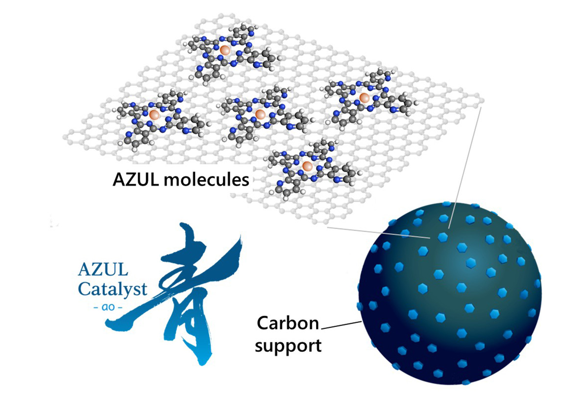 Structure of AZUL pigment on a carbon support